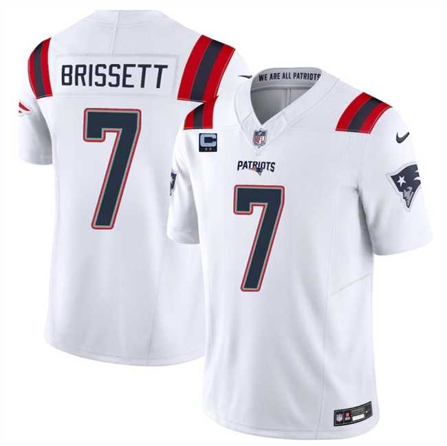 Men & Women & Youth New England Patriots #7 Jacoby Brissett White F.U.S.E. With 2-Star C Patch Vapor Limited Stitched Jersey->new england patriots->NFL Jersey